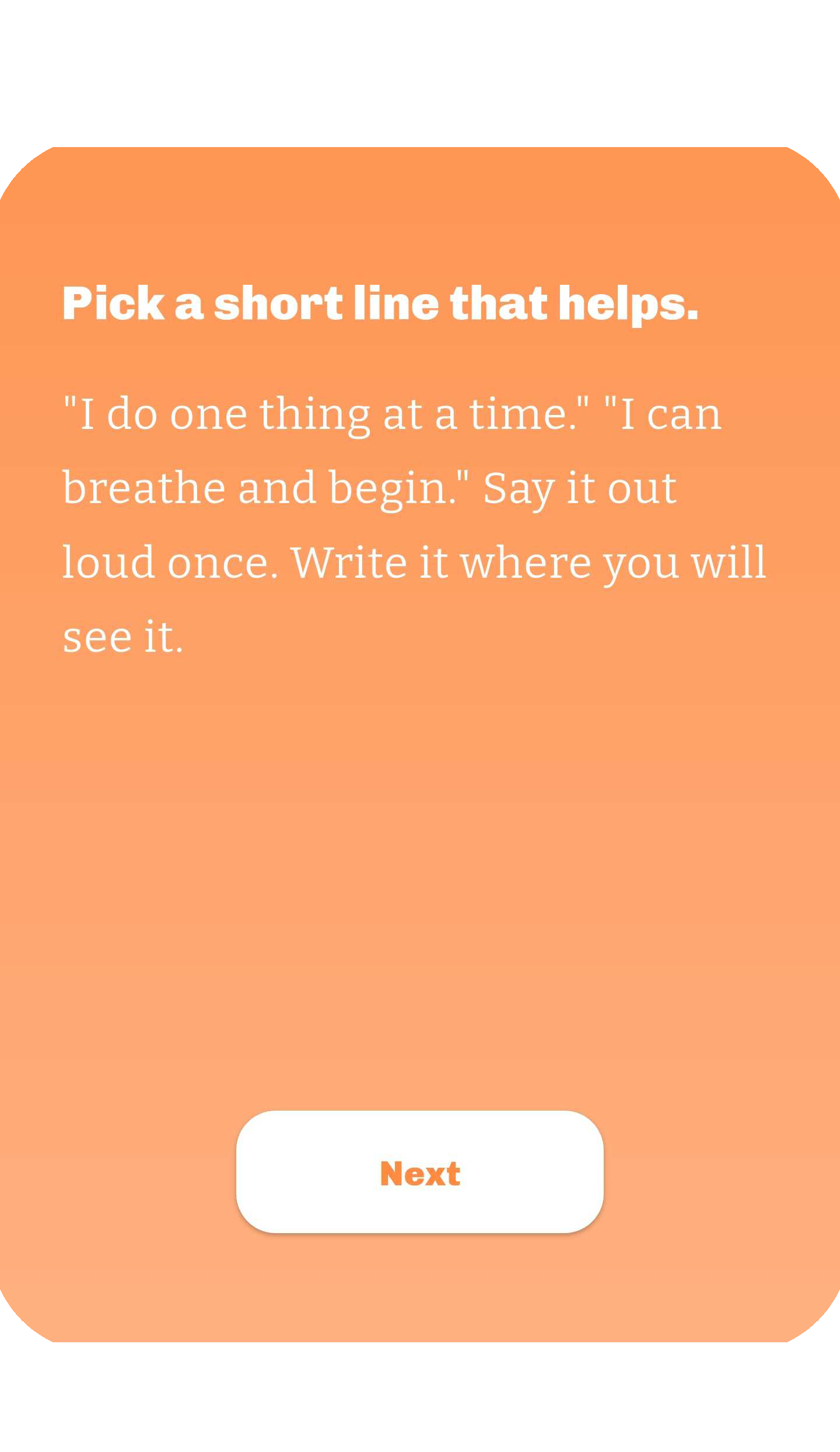 Mindfulness progress screen