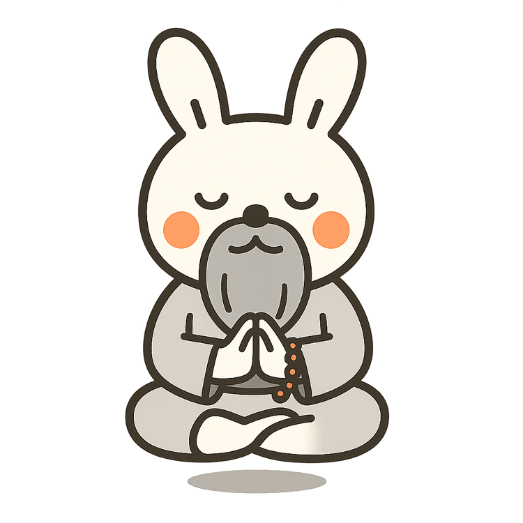 Wise bunny reflecting