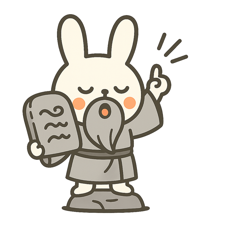 Wise bunny with a nudge