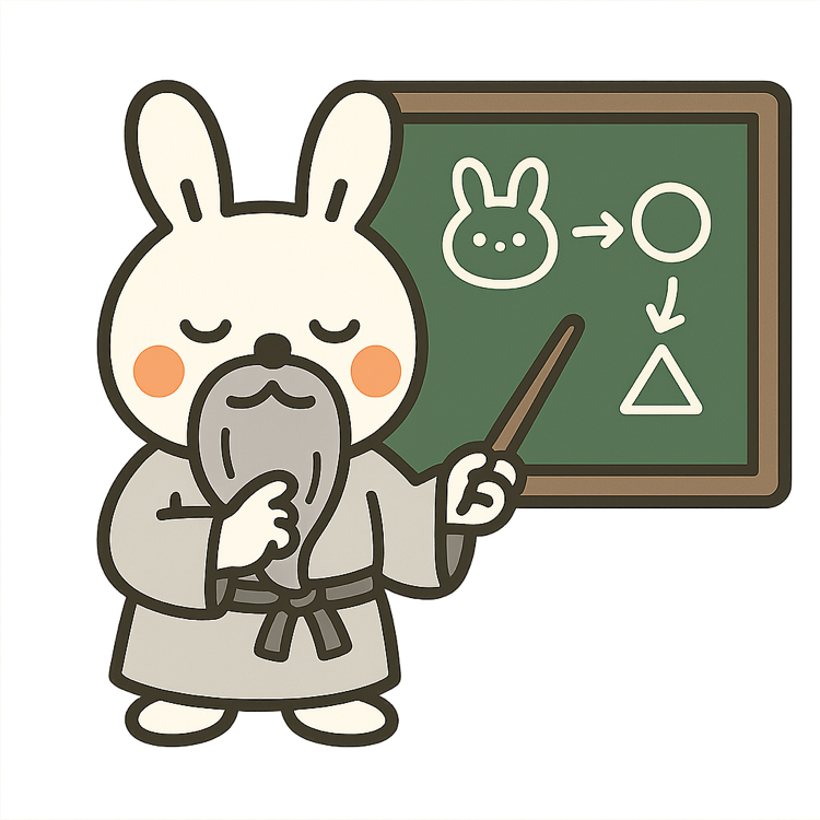 Wise bunny teaching